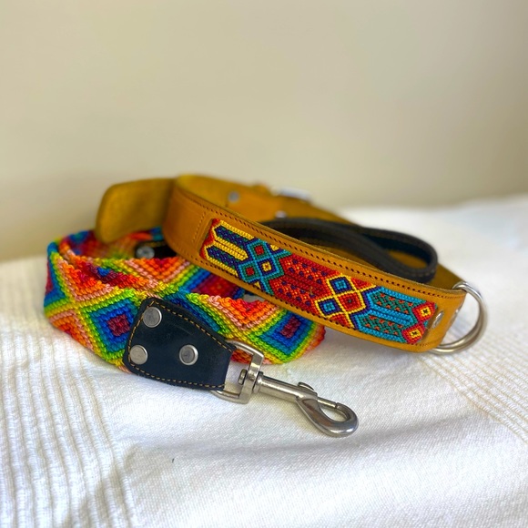 Other - Handmade Mexican dog collar & leash